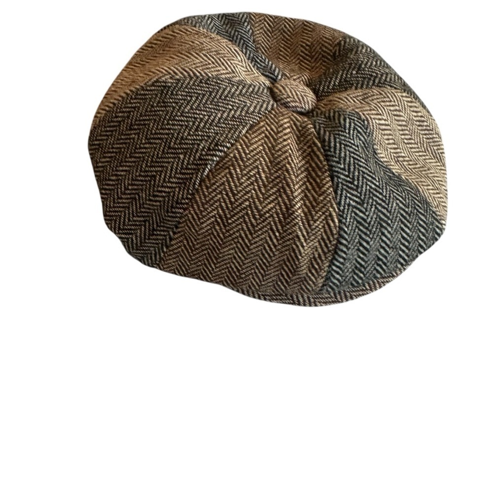 Jaxon Kids Herringbone Beret - Black and Tan